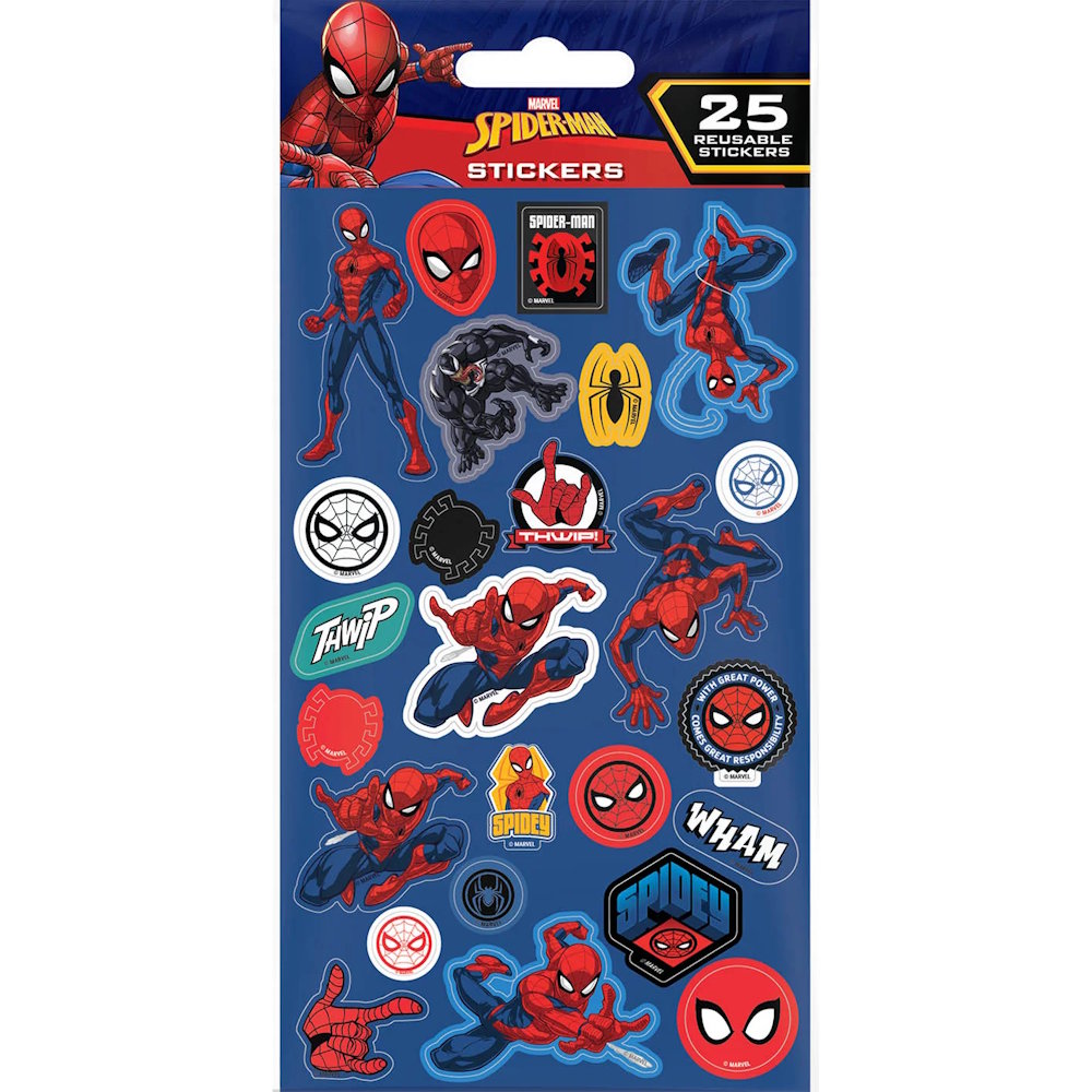SPIDERMAN - (ブランド・ニュー・デイ 公開 ) - Spidey 25Pc Reusable Paper Stickers 195X95
